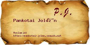 Pankotai Jolán névjegykártya