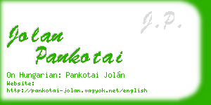 jolan pankotai business card